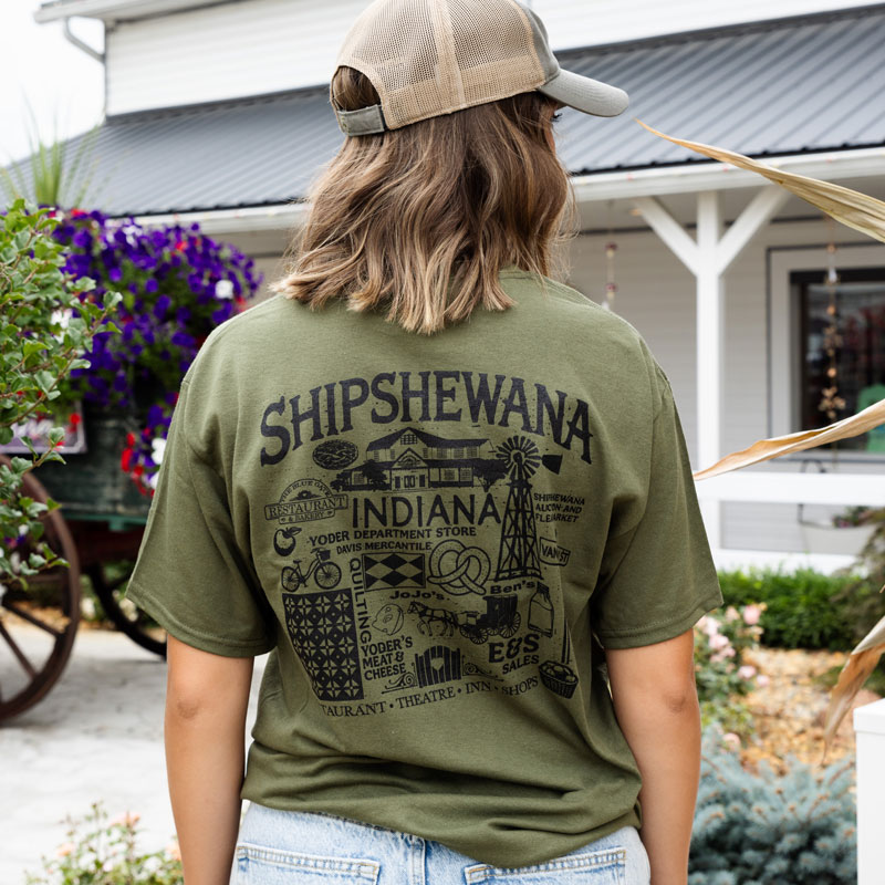 Shipshewana Collage T-Shirt - Olive